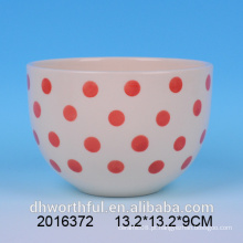 Todos os tipos de tamanho Red &amp; White Ceramic Bowl